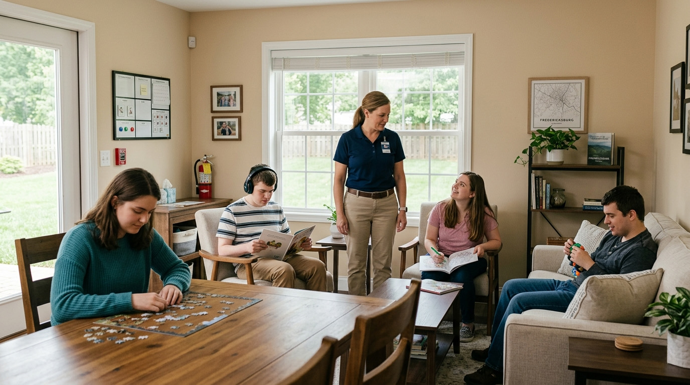 Safety supports in Fredericksburg VA providing 24 7 supervision for adults with autism and intellectual disabilities in residential care