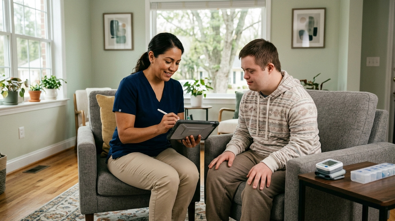 Health monitoring in Fredericksburg VA tracking vitals and medication adherence for adults with disabilities in residential care