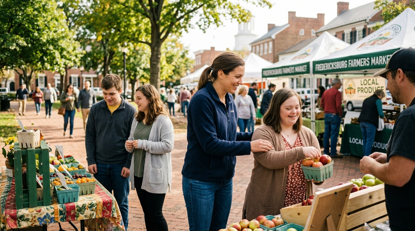 Community integration life skills training for adults with disabilities in Fredericksburg VA learning social skills and independence